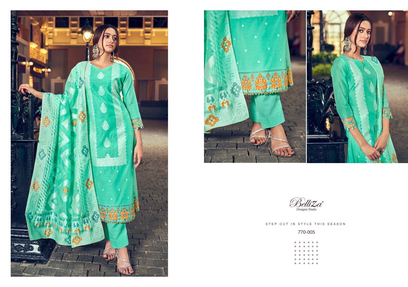 belliza designer studio odhni cotton catchy look salwar suit catalog