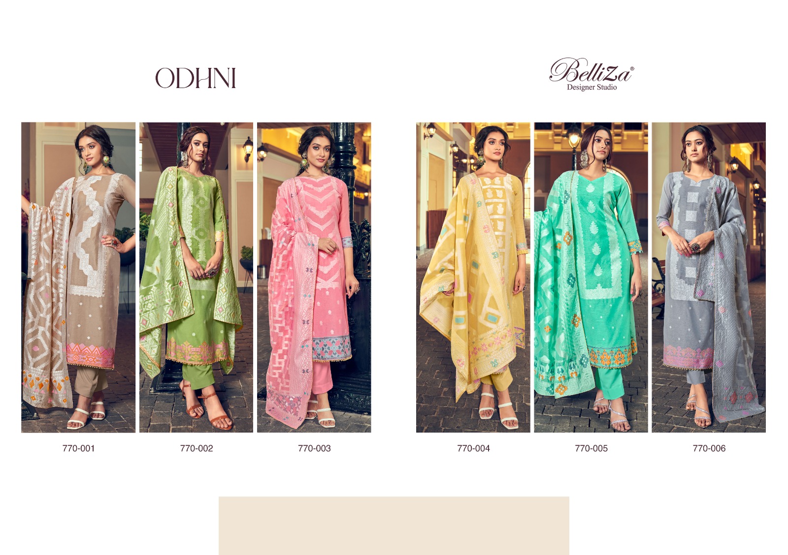 belliza designer studio odhni cotton catchy look salwar suit catalog