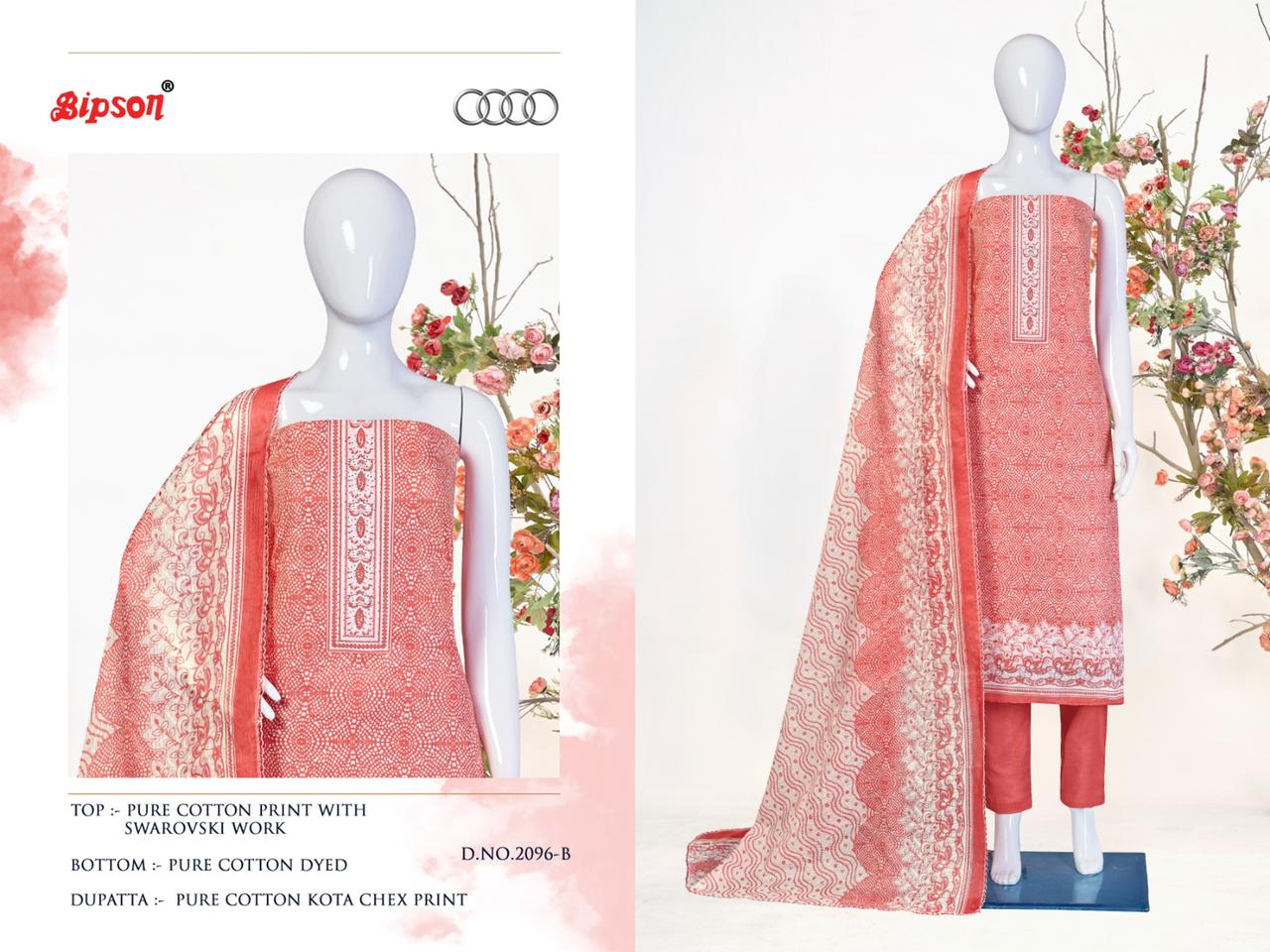 bipson audi 2096 cotton innovative print salwar suit catalog