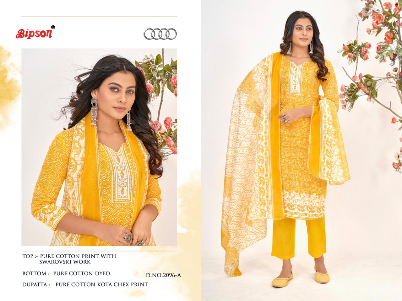 bipson audi 2096 cotton innovative print salwar suit catalog