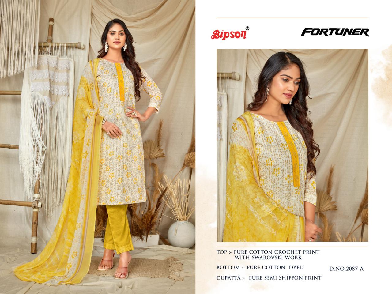 Bipson fortuner 2087 cotton catchy look salwar suit catalog