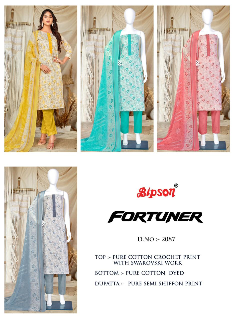 Bipson fortuner 2087 cotton catchy look salwar suit catalog