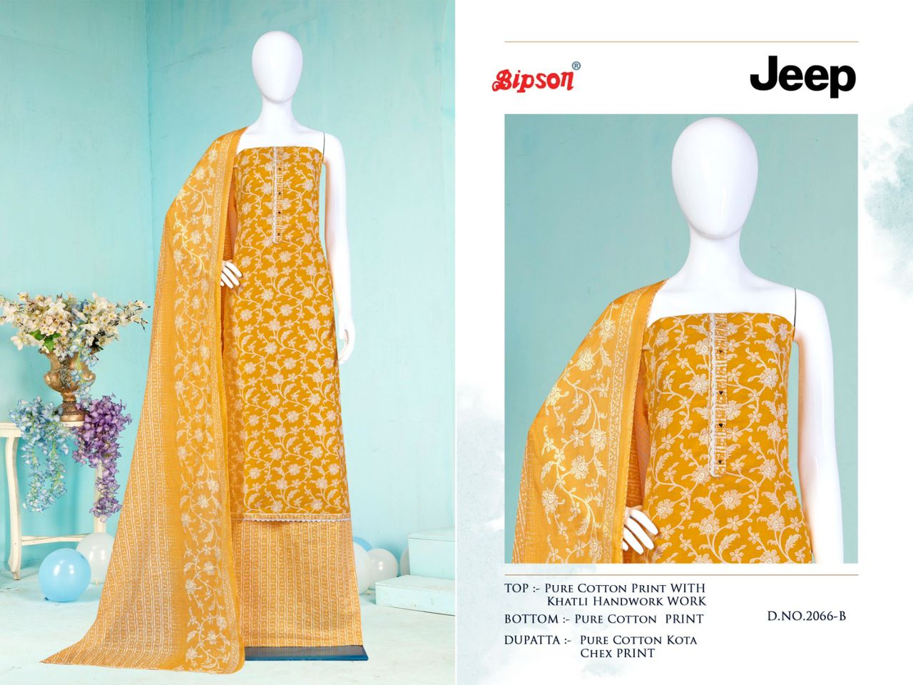 bipson jeep 2066 cotton exclusive print salwar suit catalog