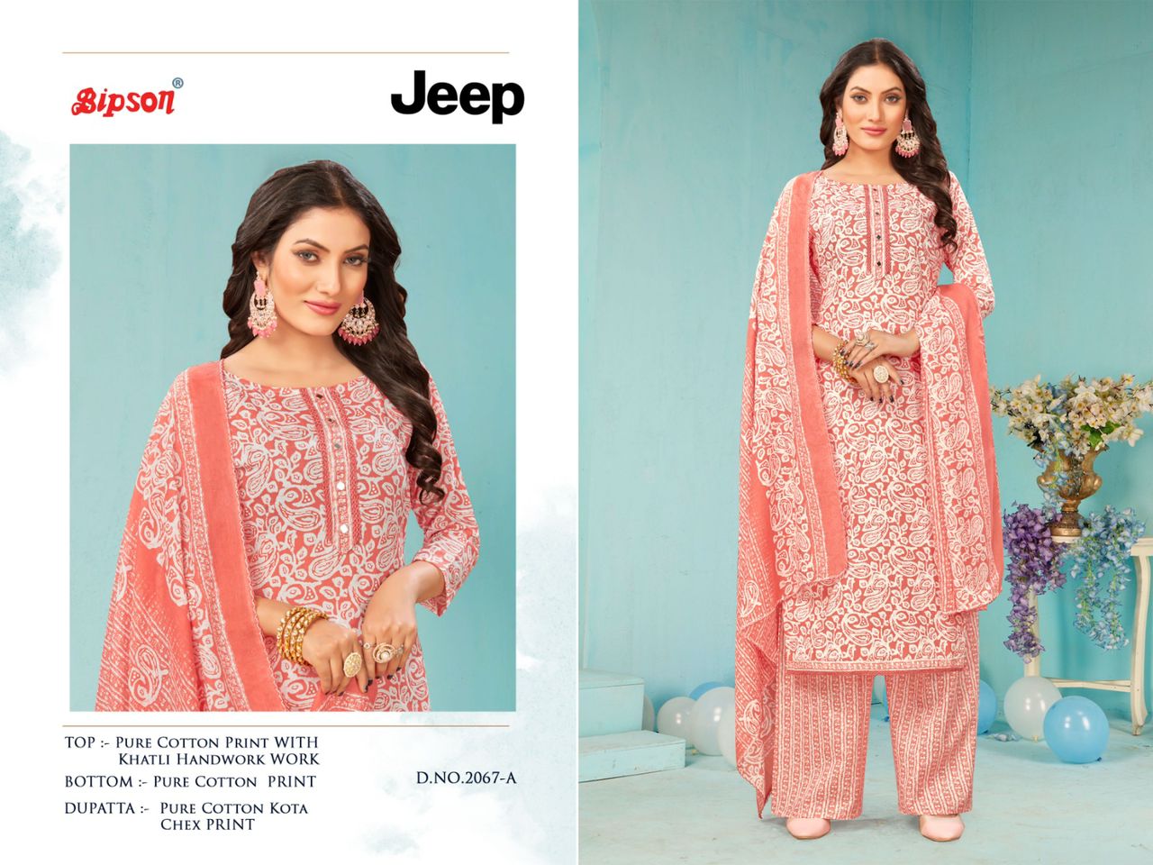 bipson jeep 2067 cotton elegant salwar suit catalog