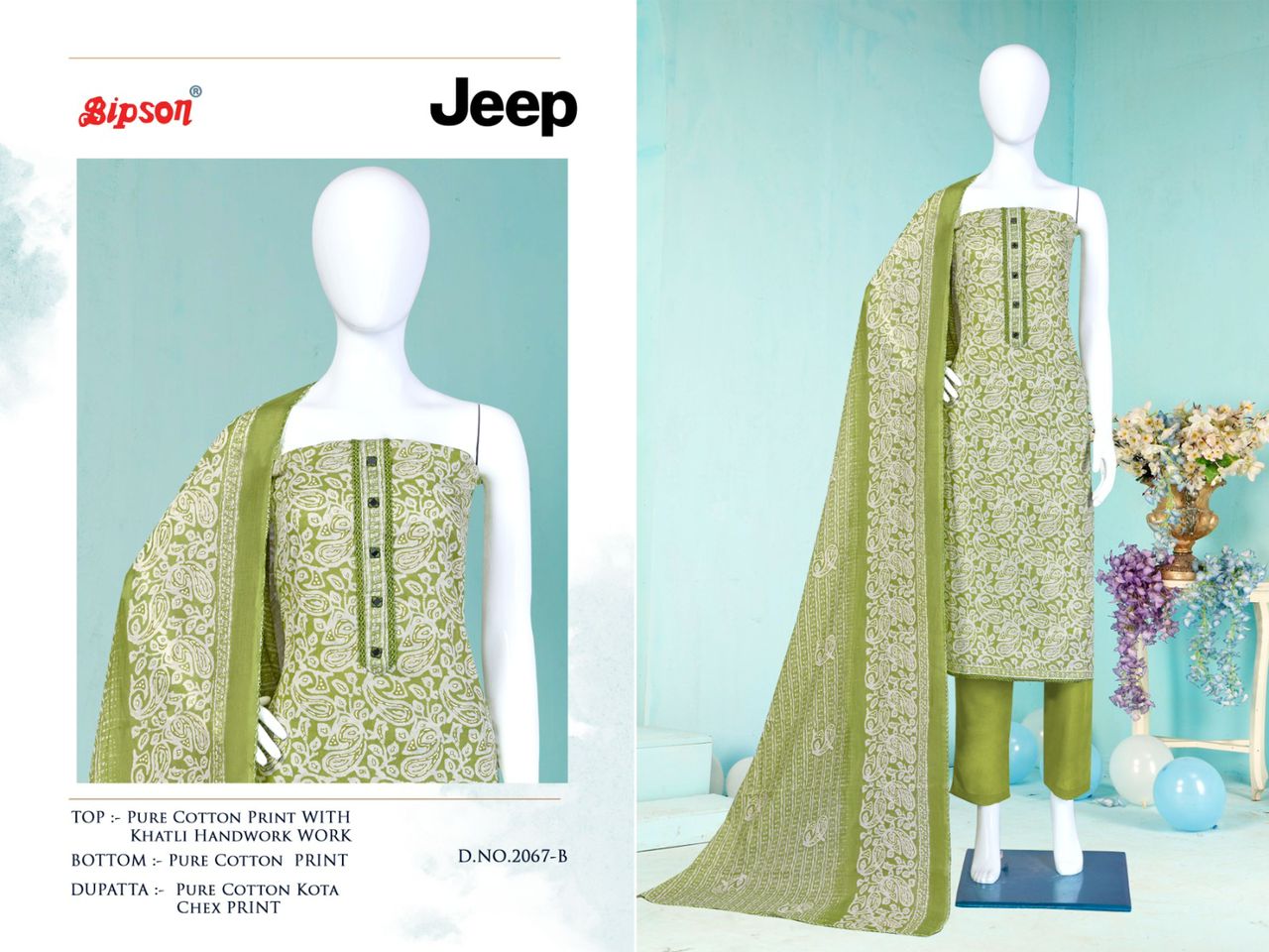 bipson jeep 2067 cotton elegant salwar suit catalog