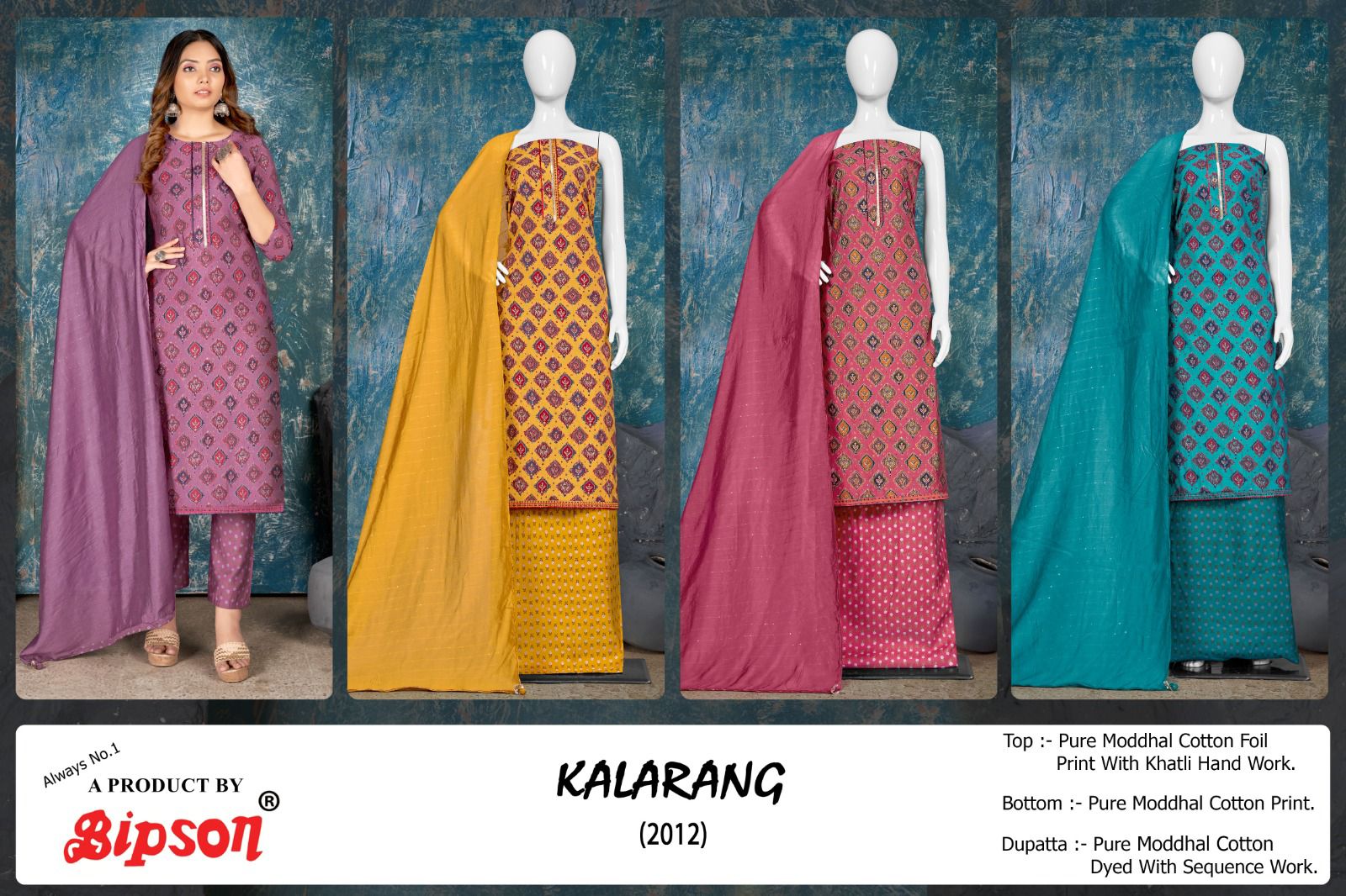 Bipson kalarang 2012 modal decent look salwar suit catalog