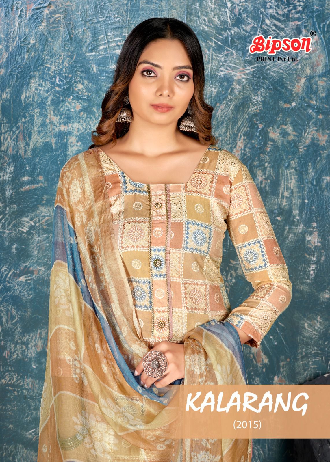 Bipson kalarang 2015 muslin catchy look salwar suit catalog