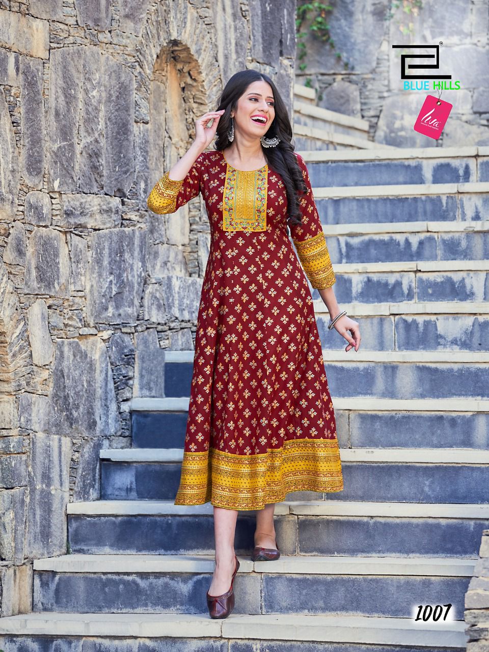 blue hills Sensational rayon new and modern style kurti catalog