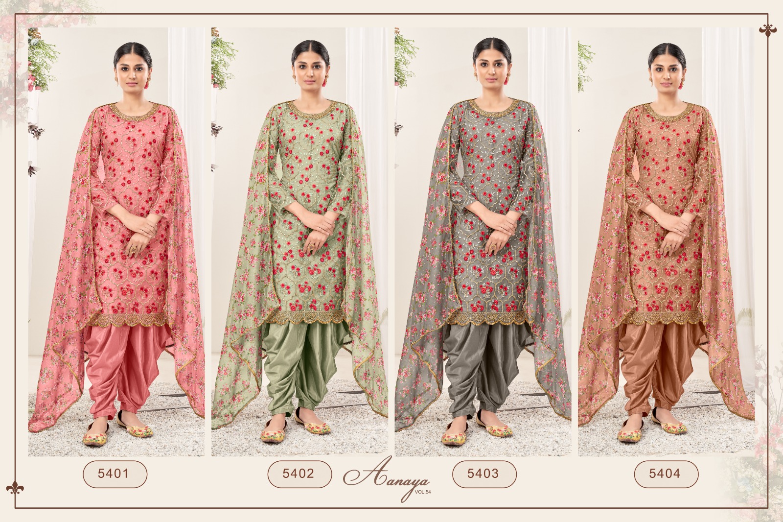 dani aanaya 5400 series vol 154 net attractive look salwar suit catalog