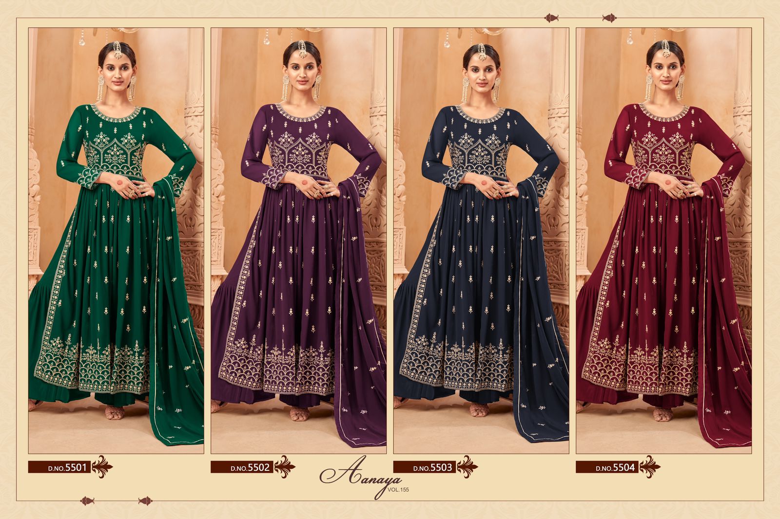 dani Aanaya Vol 155  5500 Series georgette catchy look salwar suit catalog