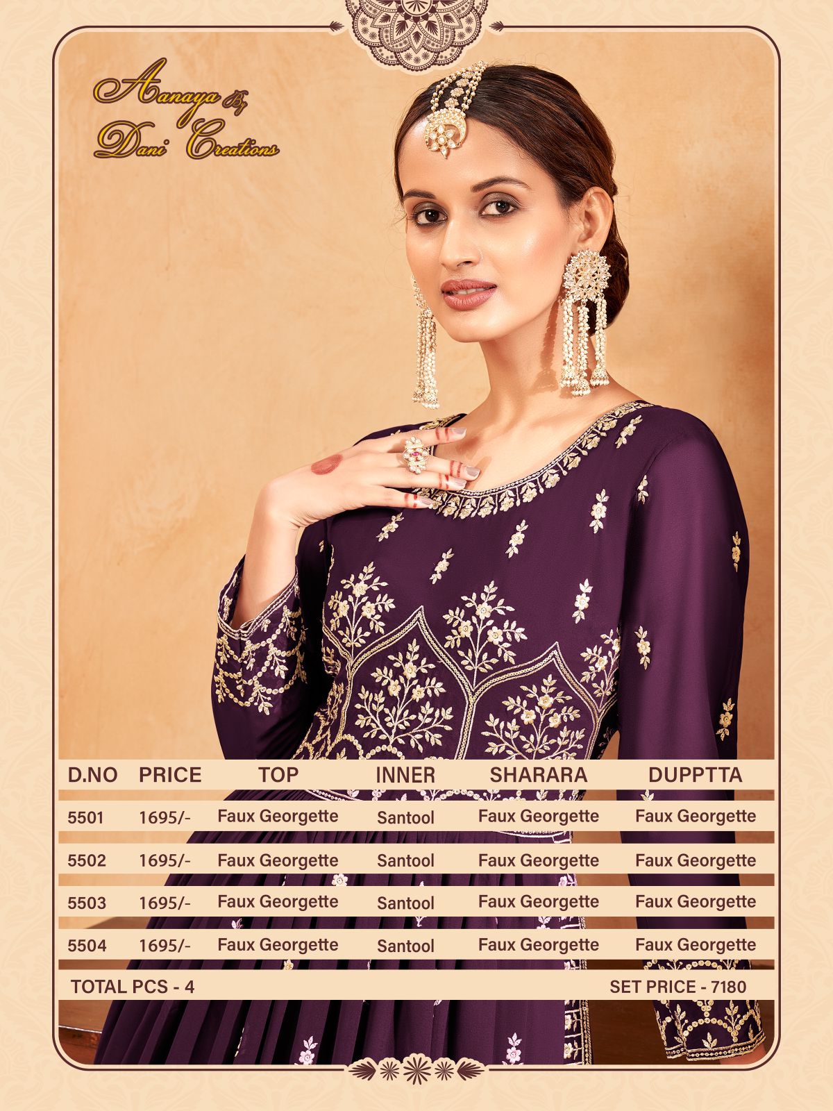 dani Aanaya Vol 155  5500 Series georgette catchy look salwar suit catalog