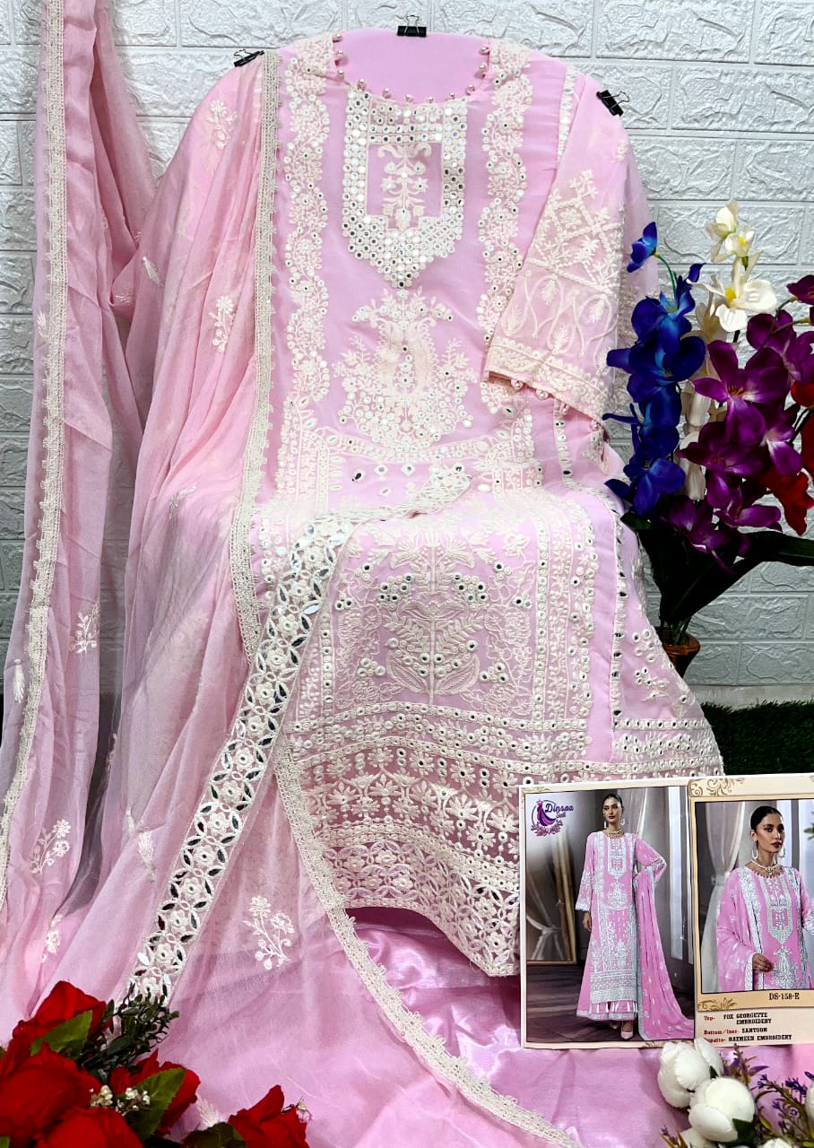 dinsaa suit dinsaa suit d no 158 e  f g h georgette attractiv look salwar suit catalog