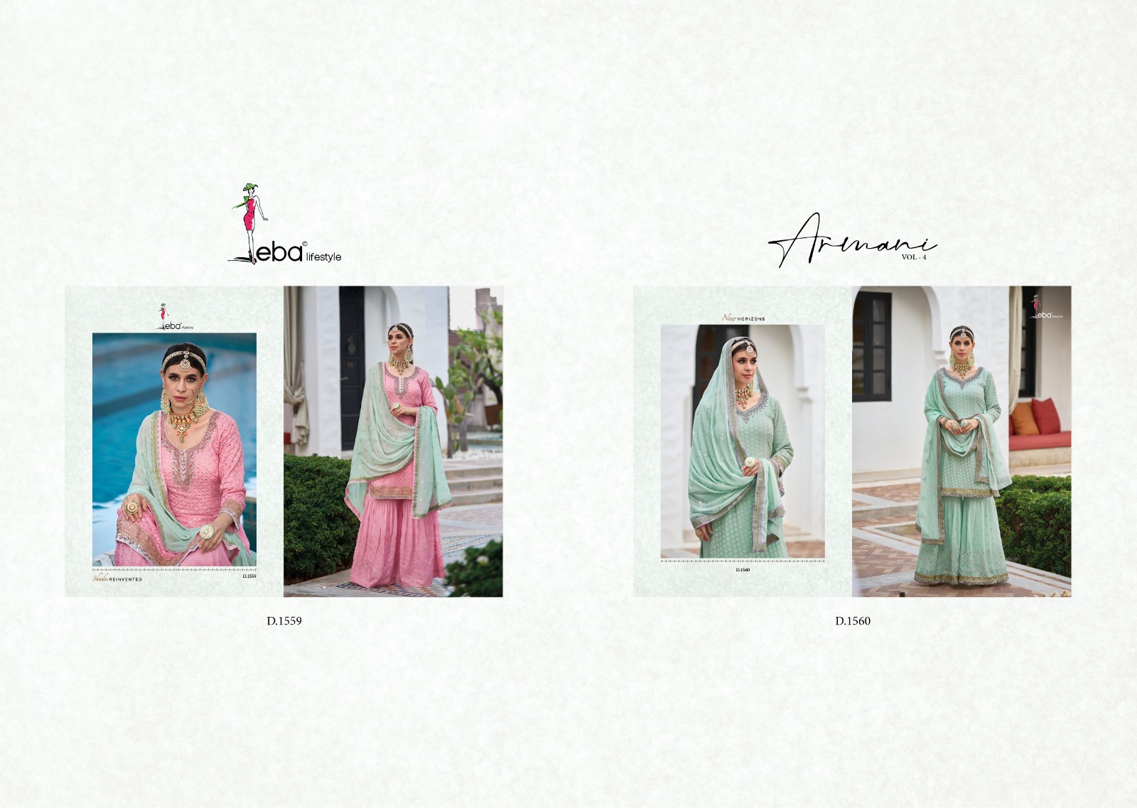 eba lifestyle armani vol 4 Georgette gorgeous look salwar suit catalog