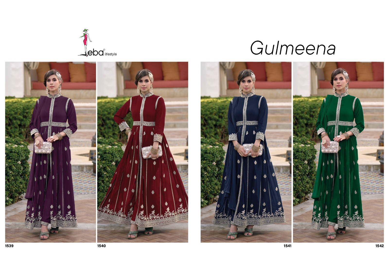 eba lifestyle gulmeena georgette gorgeous look salwar suit catalog