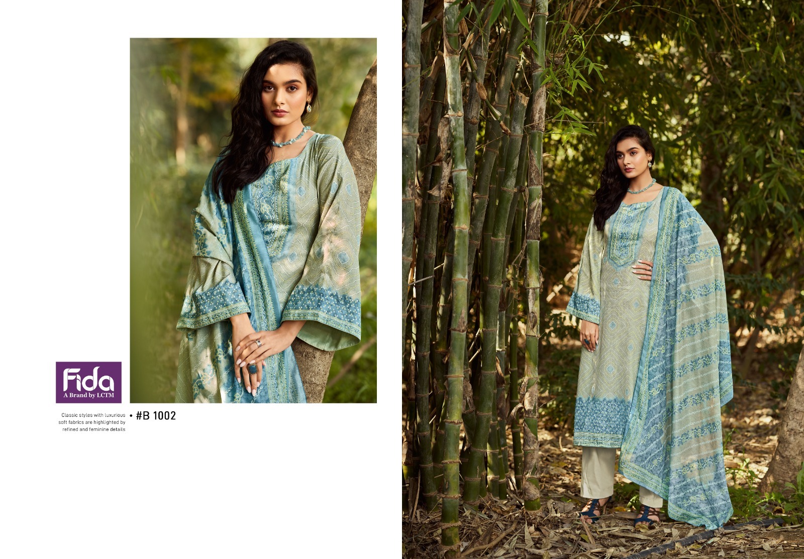 fida bandhani cotton satin regal look salwar suit catalog