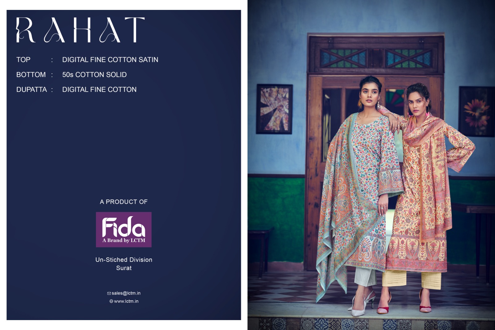 fida rahat cotton exclusive print salwar suit catalog