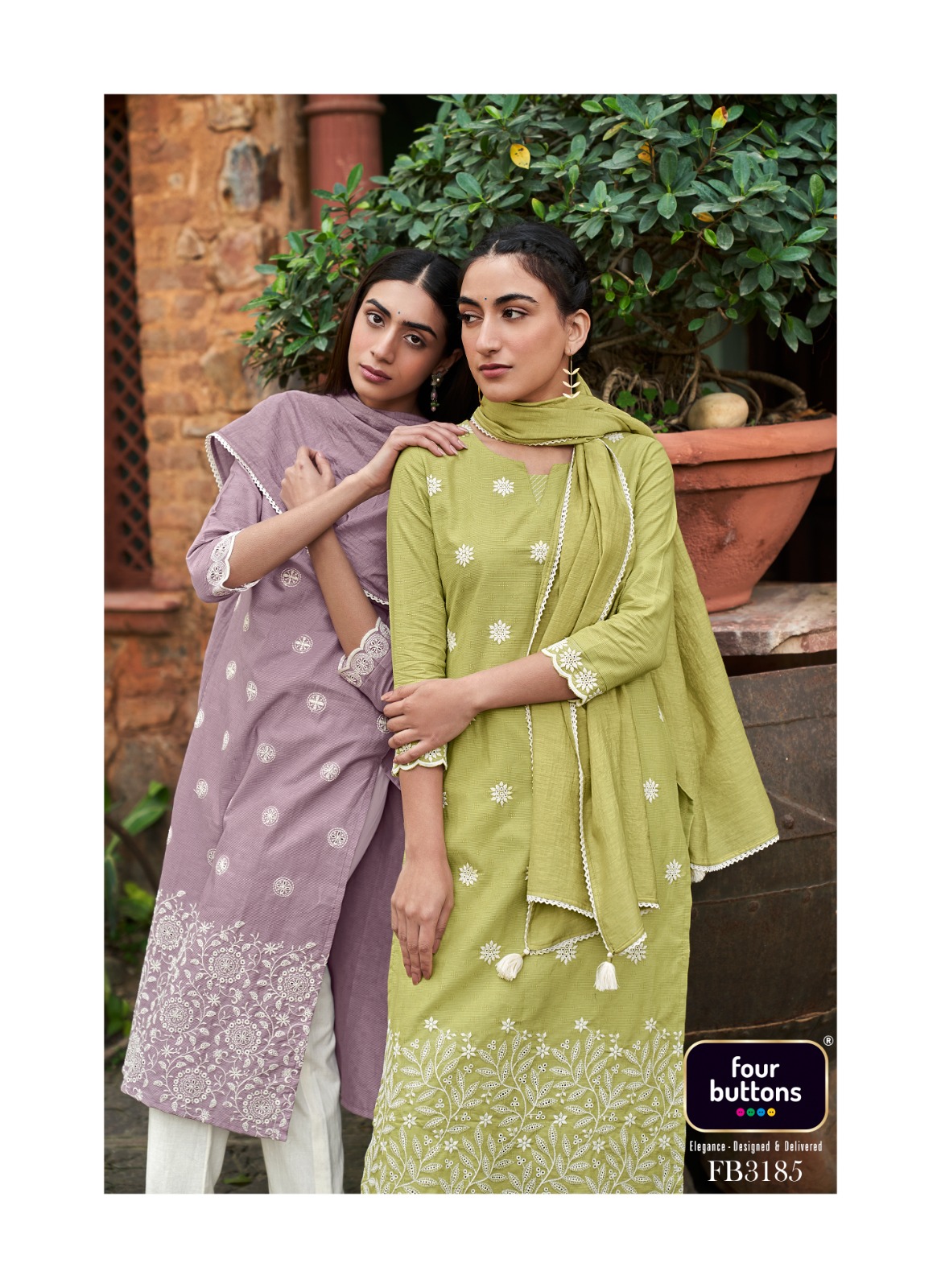 four buttons innar cotton attrective look top bottom with dupatta catalog