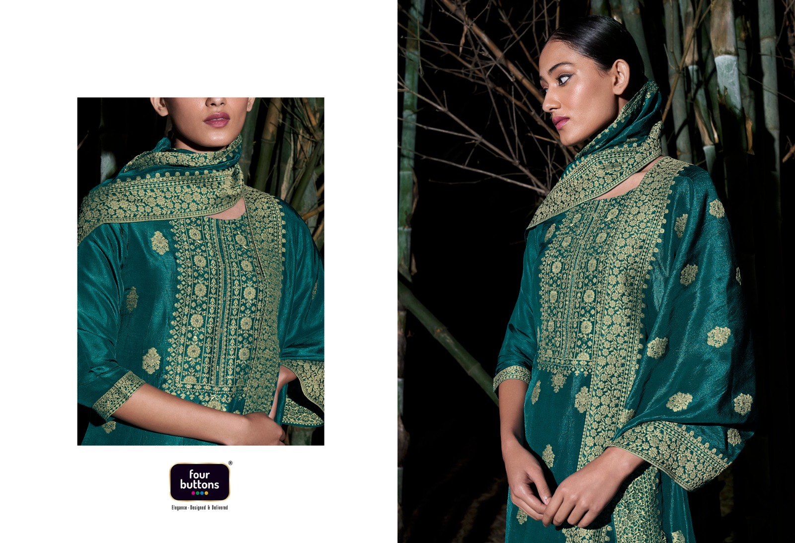 four buttons seher viscose silk attrective look top bottom with dupatta catalog