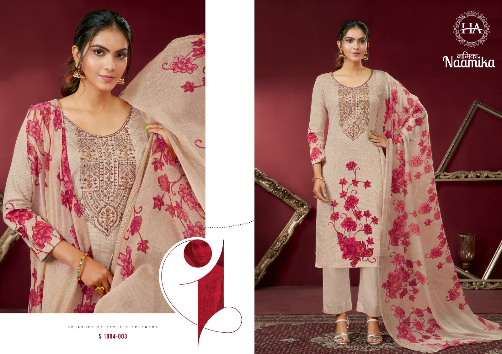 harshit fashion naamika zam cotton regal look salwar suit catalog