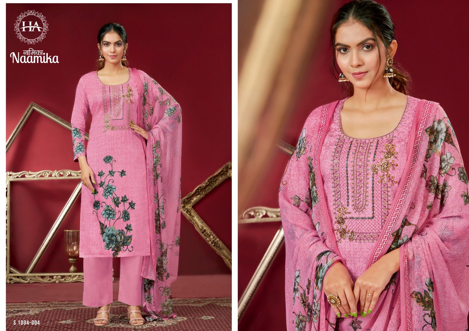 harshit fashion naamika zam cotton regal look salwar suit catalog