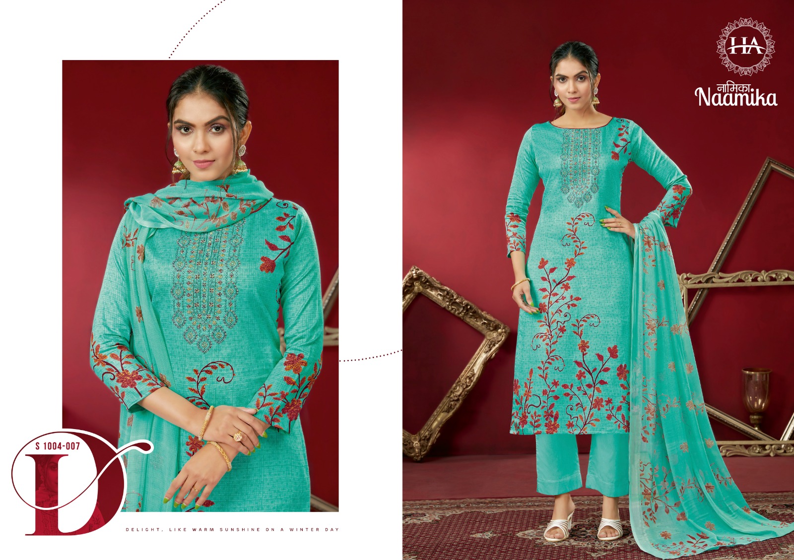 harshit fashion naamika zam cotton regal look salwar suit catalog