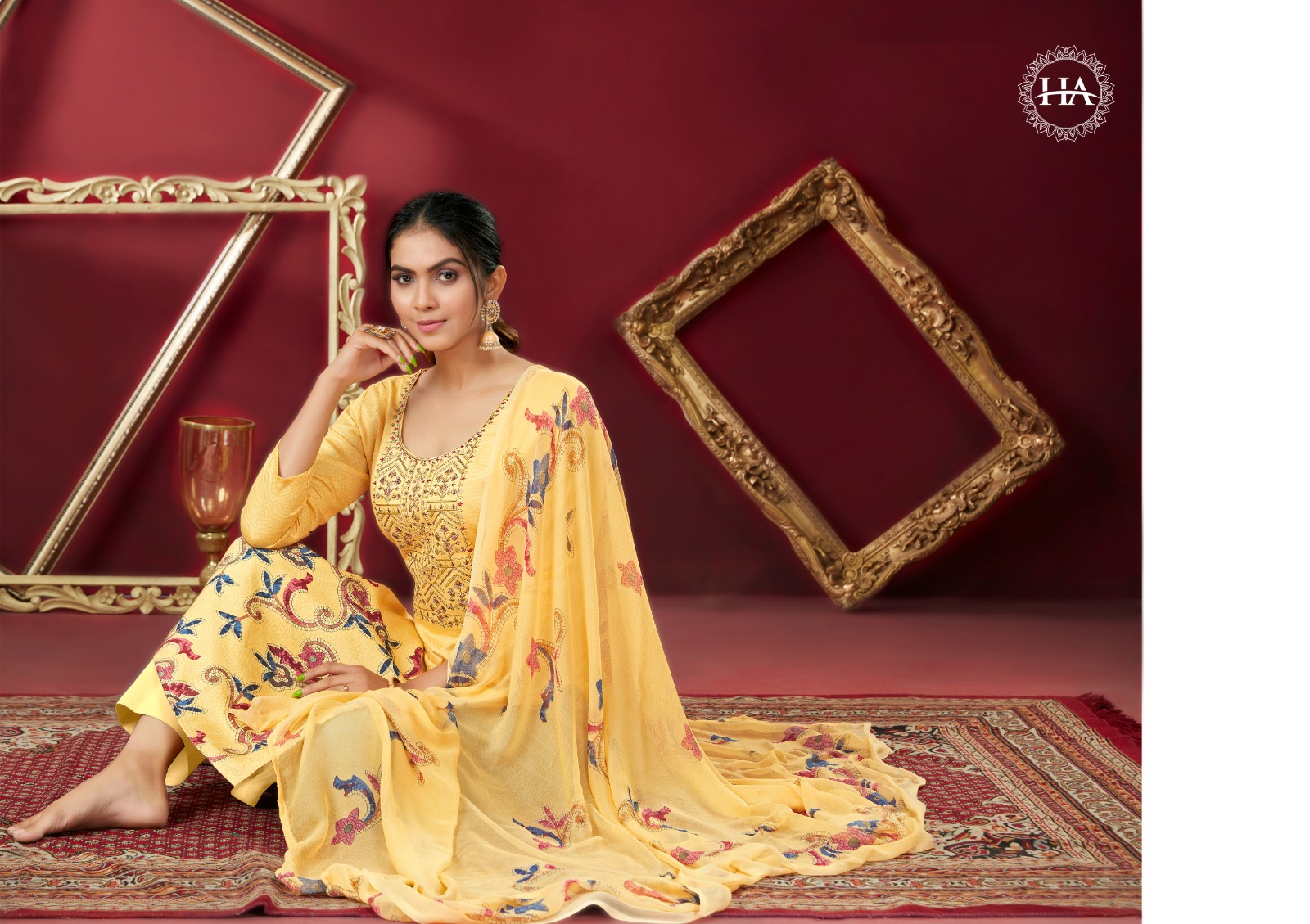 harshit fashion naamika zam cotton regal look salwar suit catalog