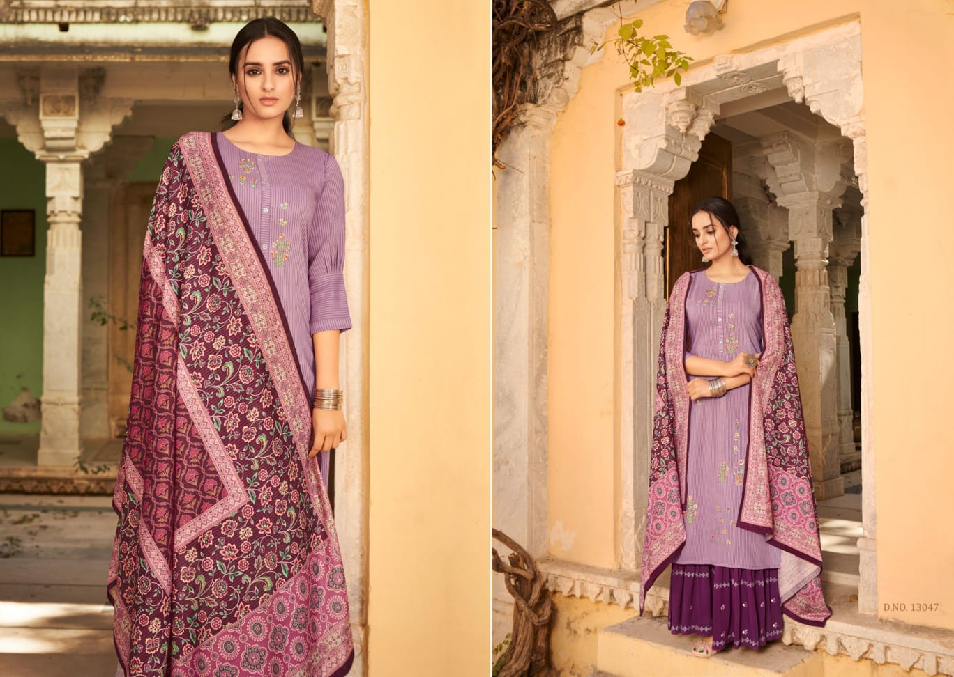 kalaroop by kajree glorious  fancy decent embroidery look  top pant with dupatta catalog