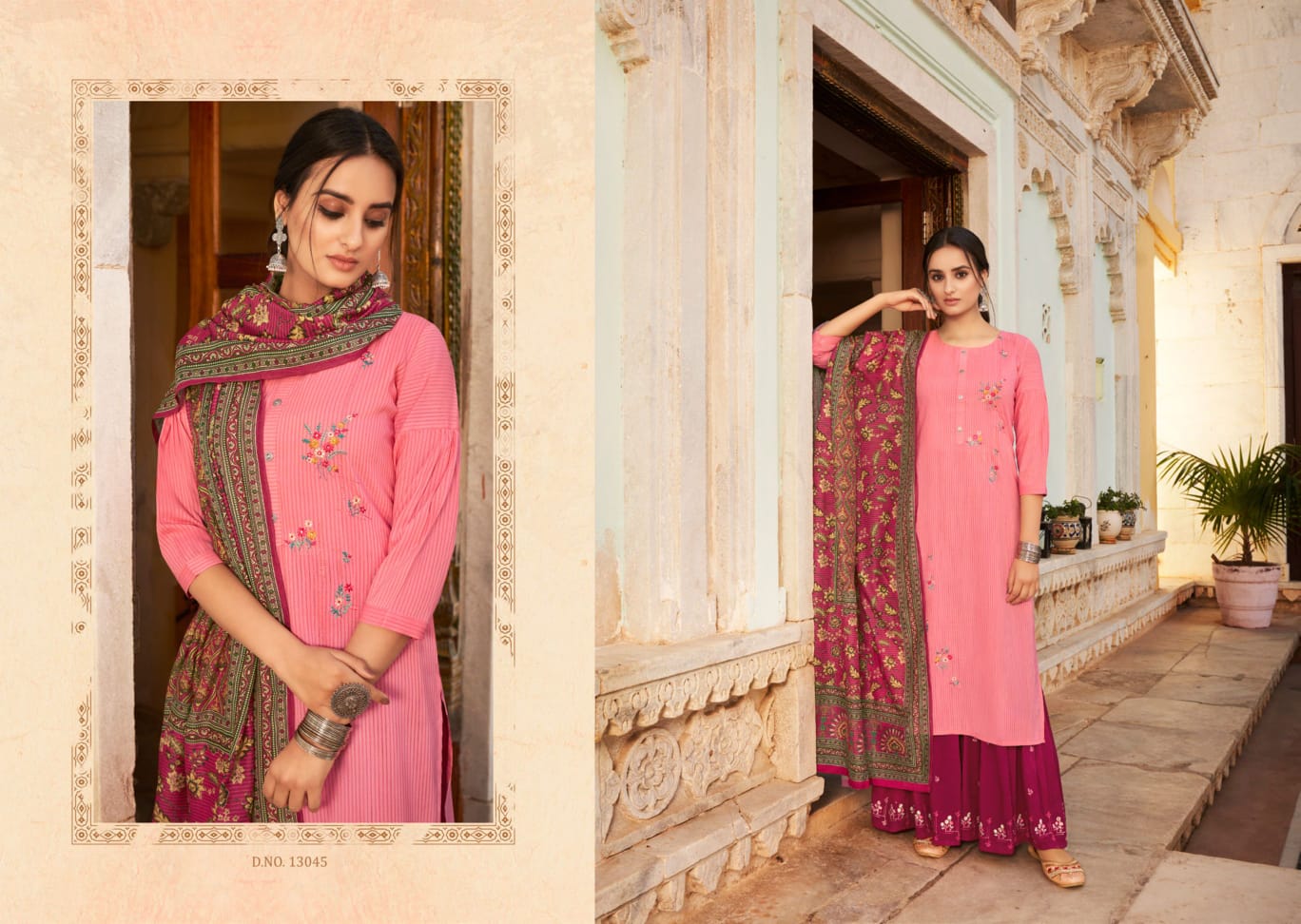 kalaroop by kajree glorious  fancy decent embroidery look  top pant with dupatta catalog