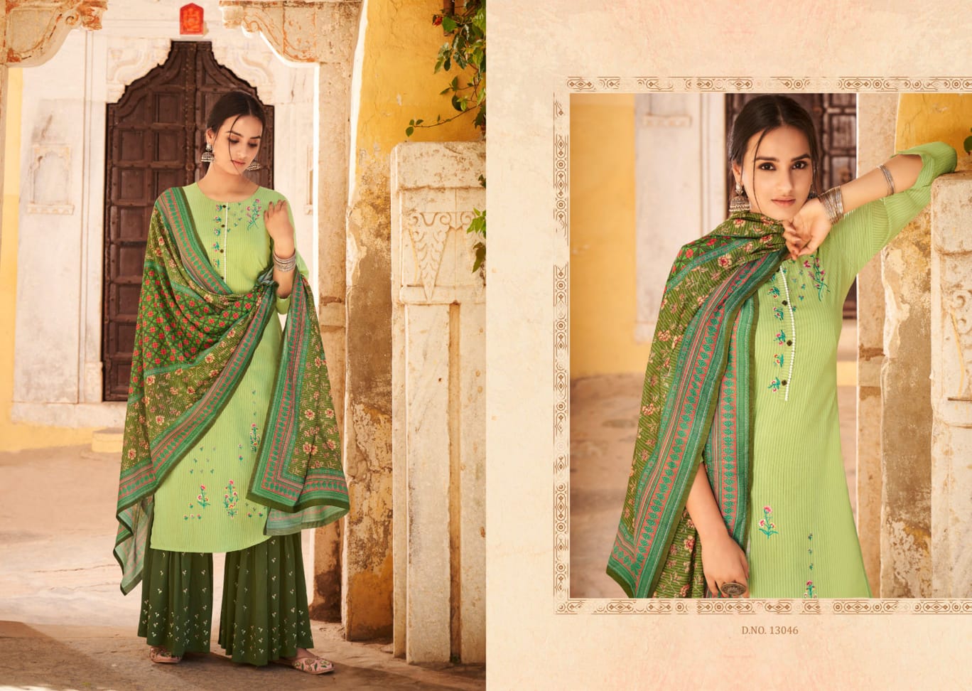 kalaroop by kajree glorious  fancy decent embroidery look  top pant with dupatta catalog