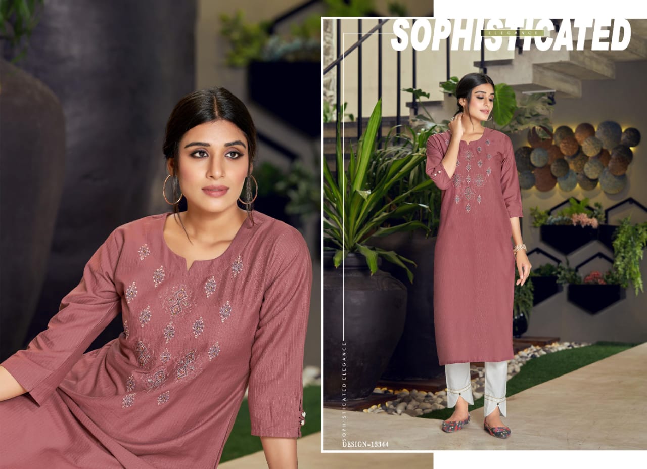 kalaroop by kajree parin cotton decent look kurti catalog