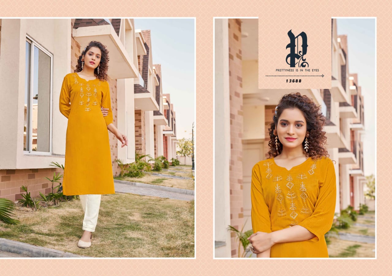 kalaroop by kajree walter rayon decent look kurti catalog