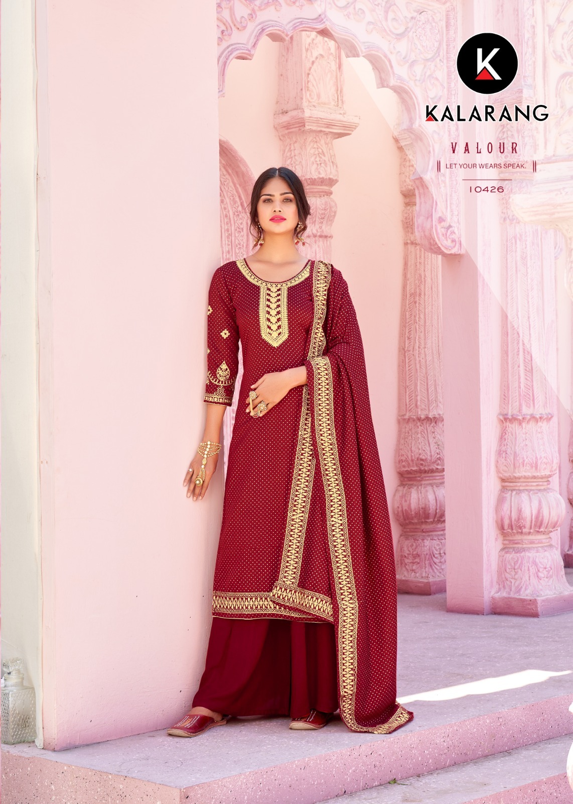 kalrang shraddha silk catchy look salwar suit catalog