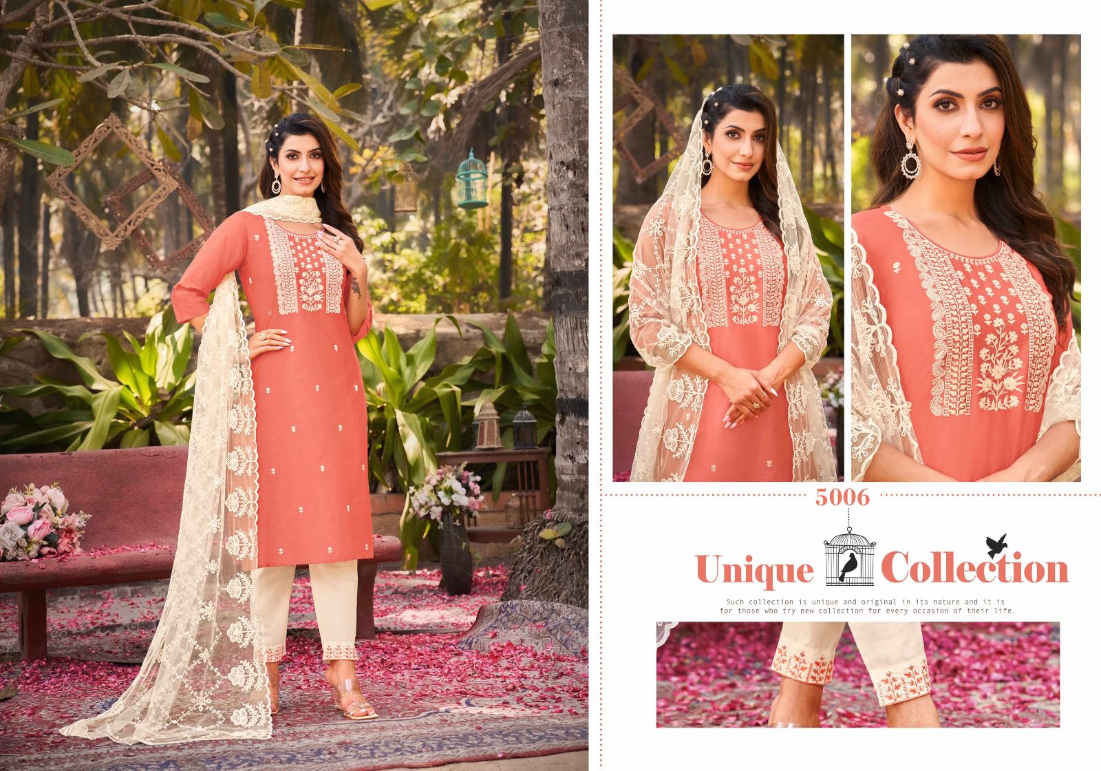 kasmeera  kasino vol 5 viscose gorgeous look top bottom with dupatta catalog