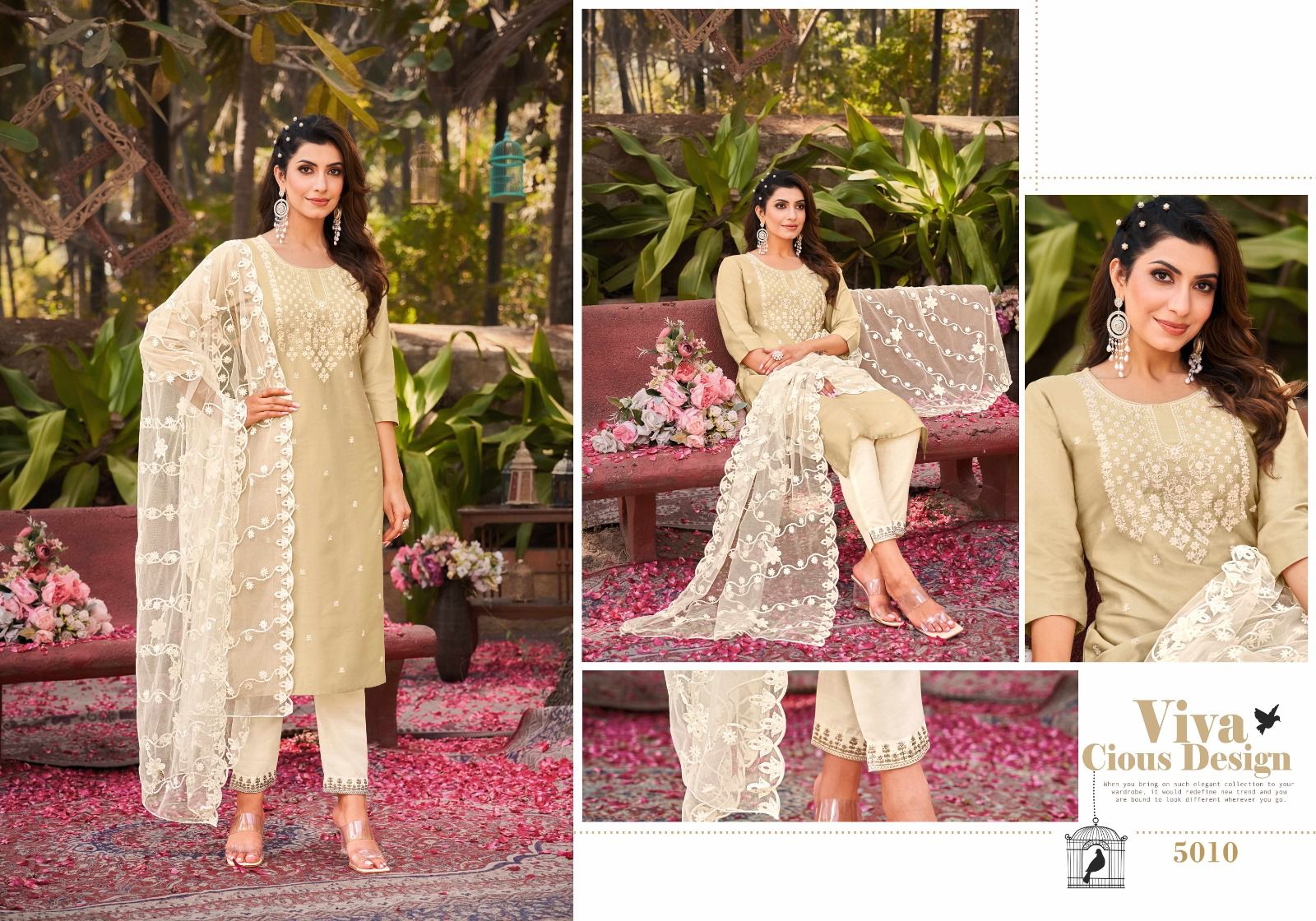 kasmeera  kasino vol 5 viscose gorgeous look top bottom with dupatta catalog