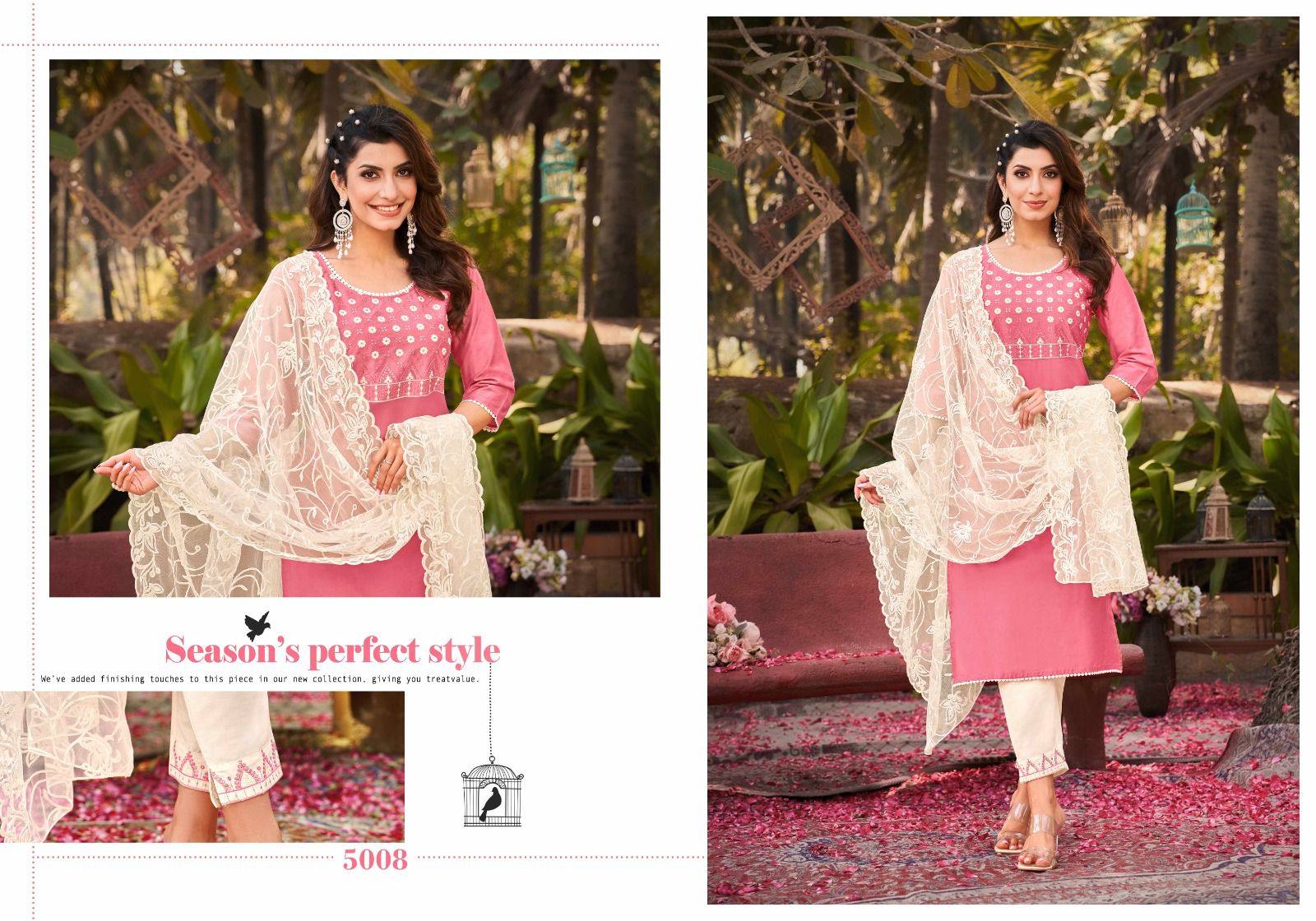 kasmeera  kasino vol 5 viscose gorgeous look top bottom with dupatta catalog