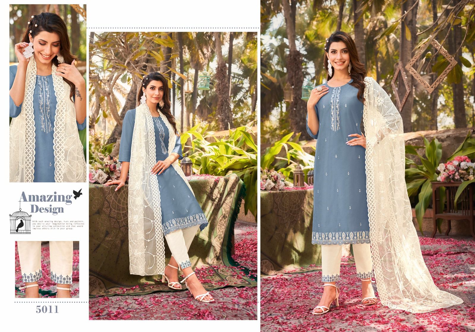 kasmeera  kasino vol 5 viscose gorgeous look top bottom with dupatta catalog