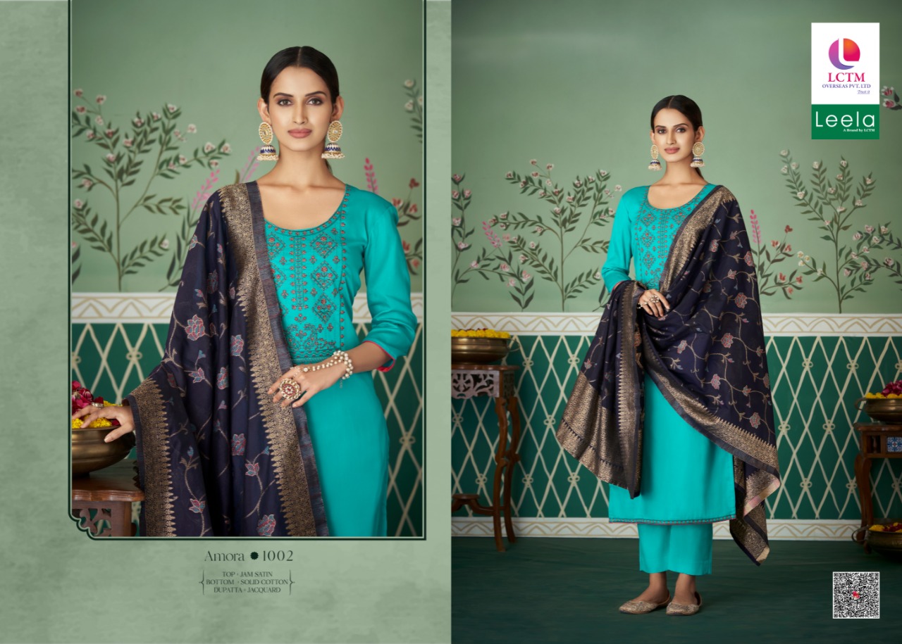 leela amora jam satin elegant look salwar suit catalog