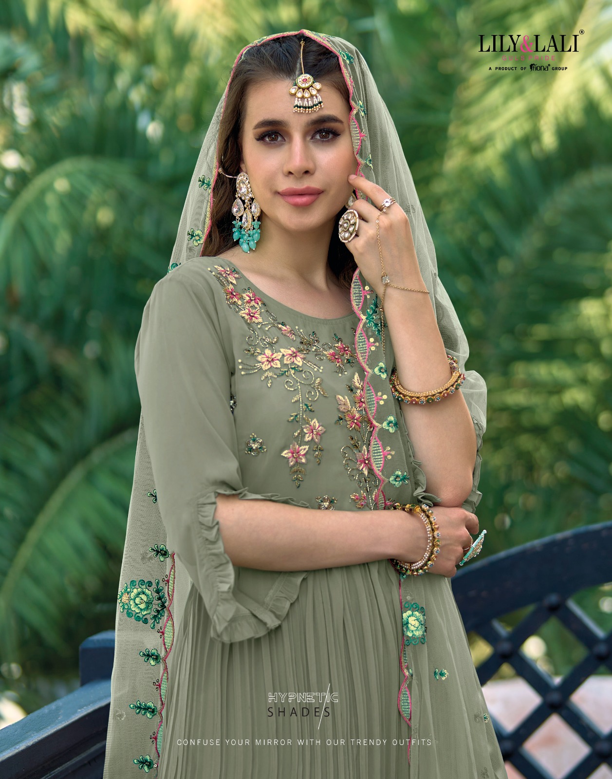 lily and lali mehrama georgette gorgeous look top bottom with dupatta catalog