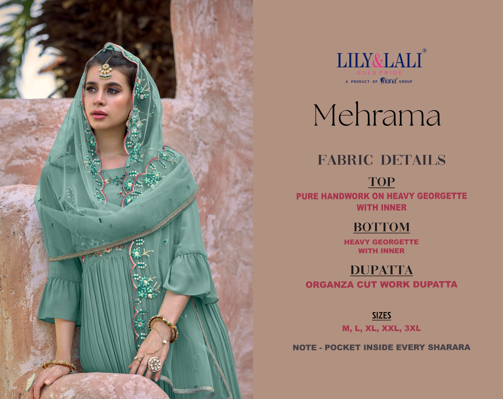 lily and lali mehrama georgette gorgeous look top bottom with dupatta catalog