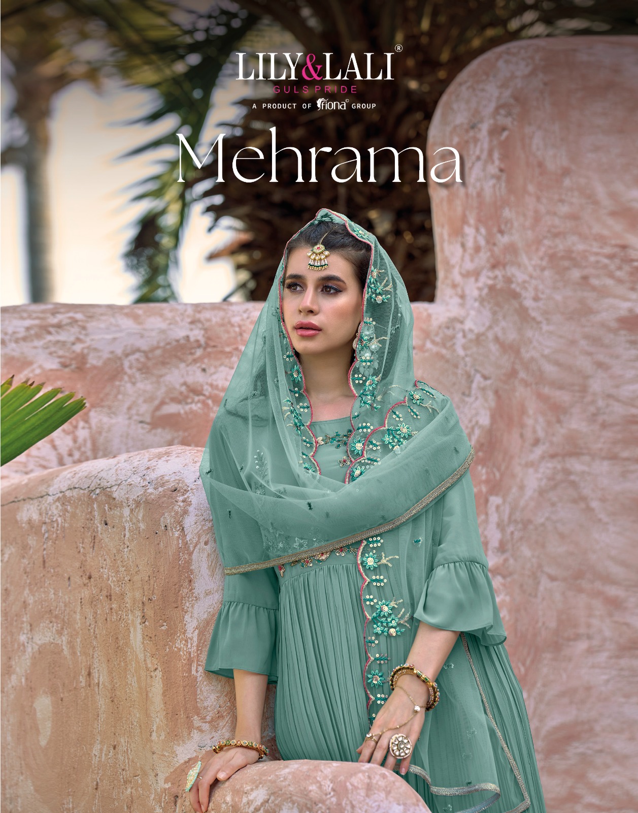 lily and lali mehrama georgette gorgeous look top bottom with dupatta catalog