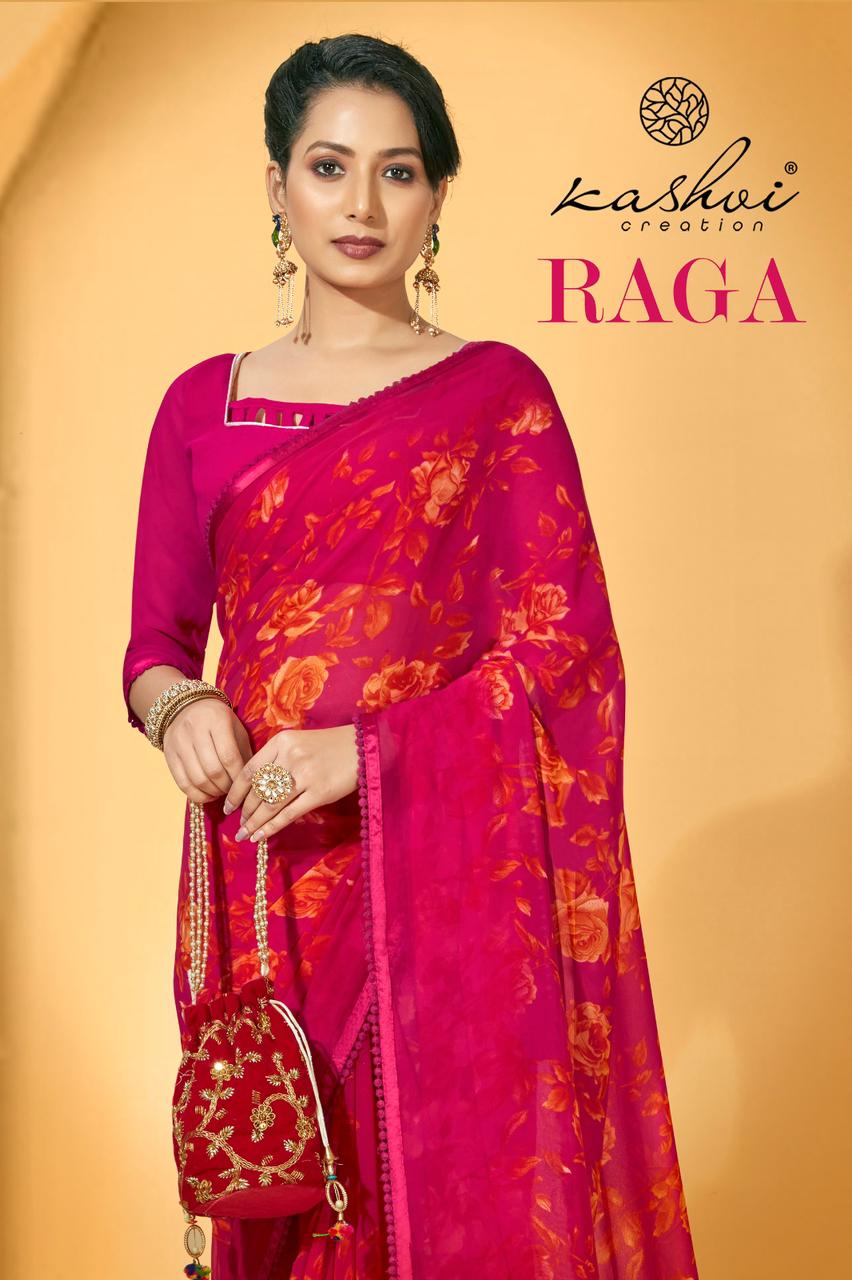 lt kashvi creation raga georgette exclusive print saree catalog