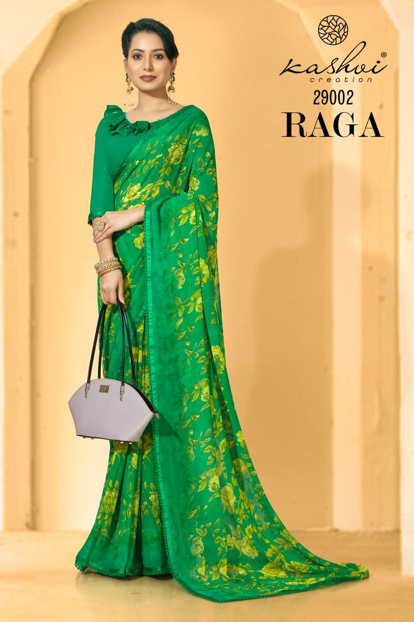 lt kashvi creation raga georgette exclusive print saree catalog