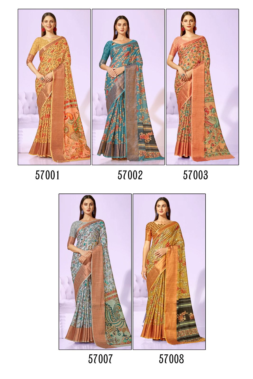 lt kashvi creation shrota linen silk exclusives print saree catalog