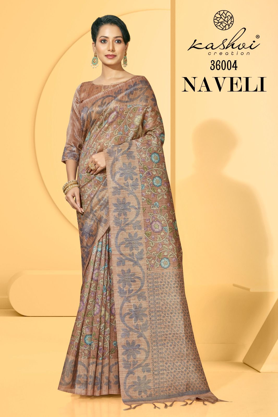 lt kshvi creation naveli silk exclusive print saree catalog