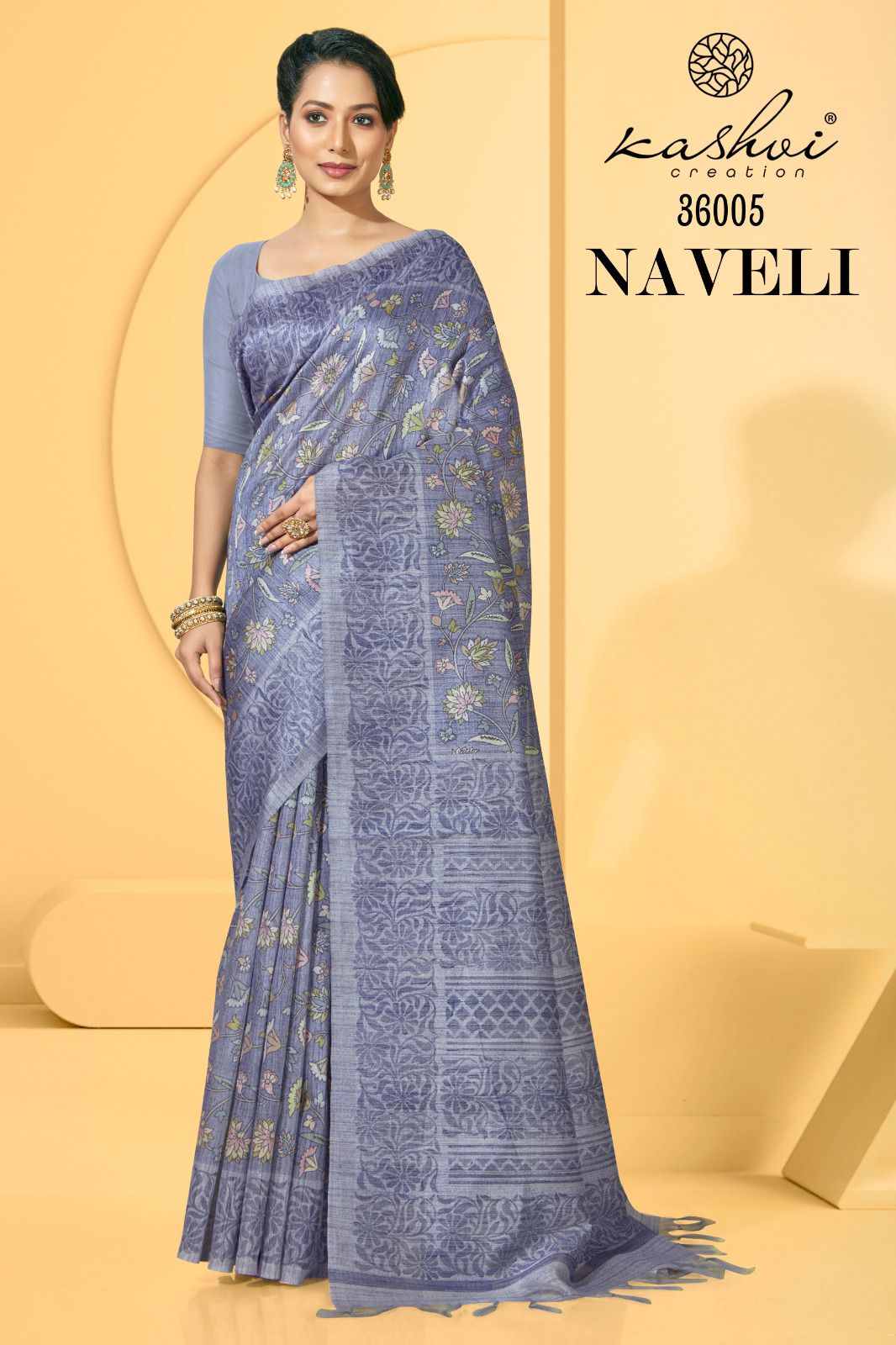 lt kshvi creation naveli silk exclusive print saree catalog