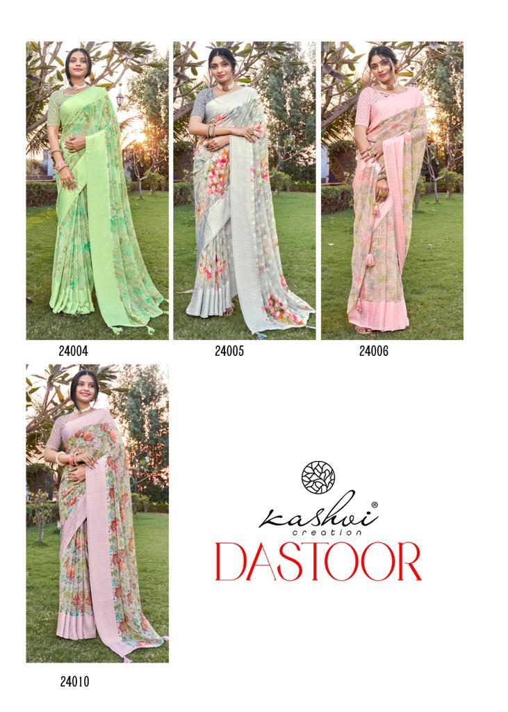 lt sarees kashvi creation dastoor georgette exclusive print saree catalog