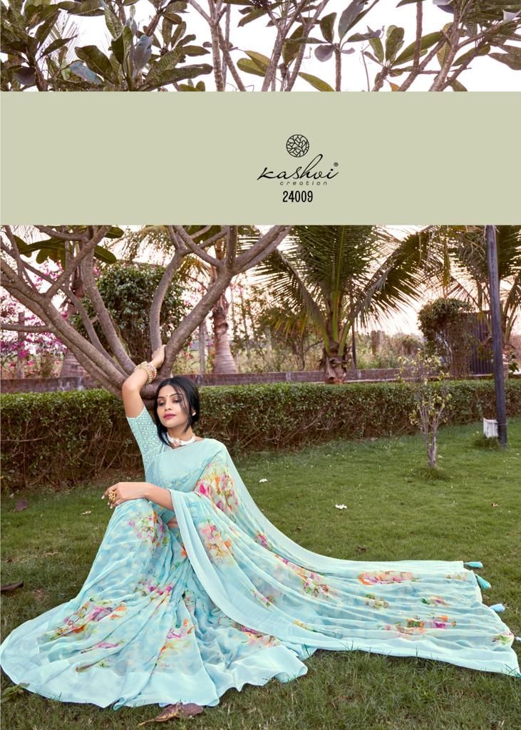 lt sarees kashvi creation dastoor georgette exclusive print saree catalog