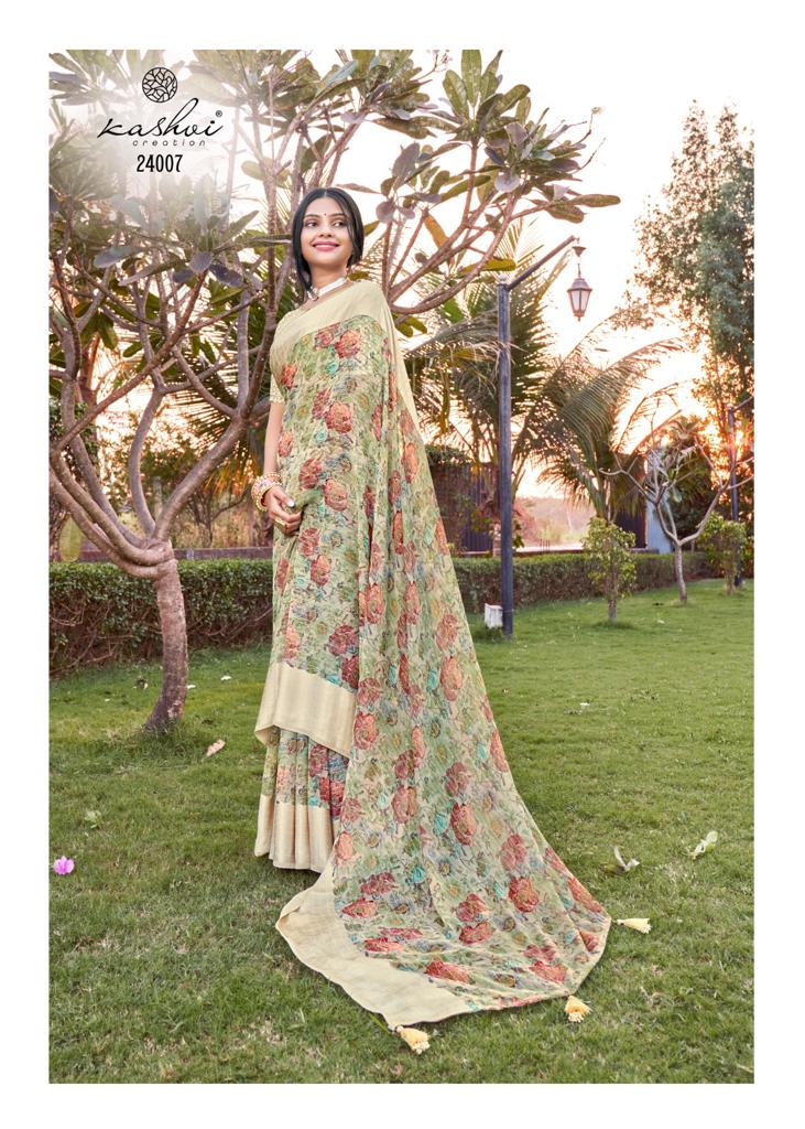 lt sarees kashvi creation dastoor georgette exclusive print saree catalog