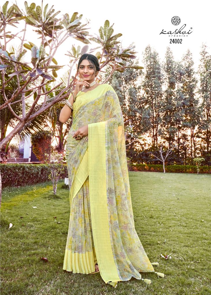 lt sarees kashvi creation dastoor georgette exclusive print saree catalog