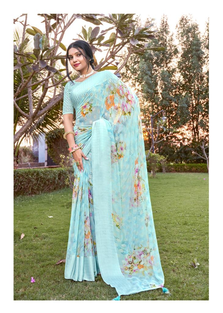 lt sarees kashvi creation dastoor georgette exclusive print saree catalog